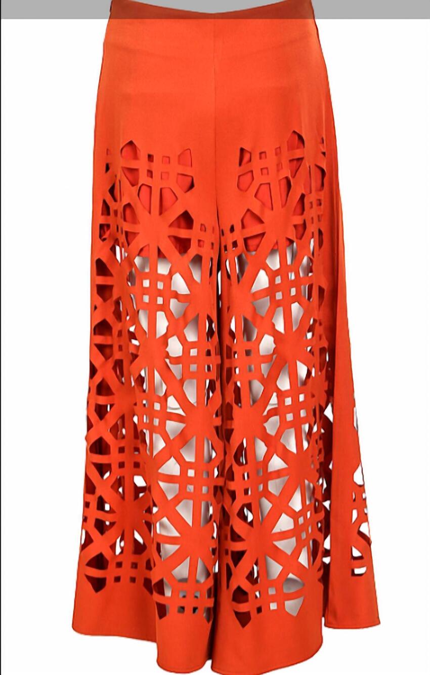 NEW BEULAHSTYLE women's cutout flare pants in red
